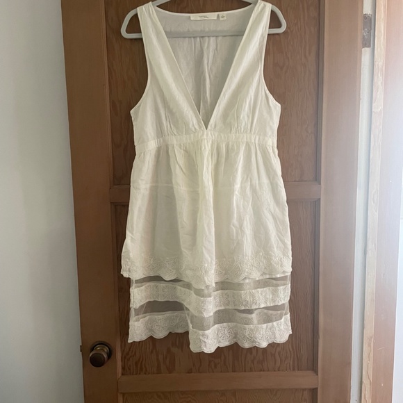 White Sleeveless Midi Sundress by "Feather & Bone" - Picture 1 of 6